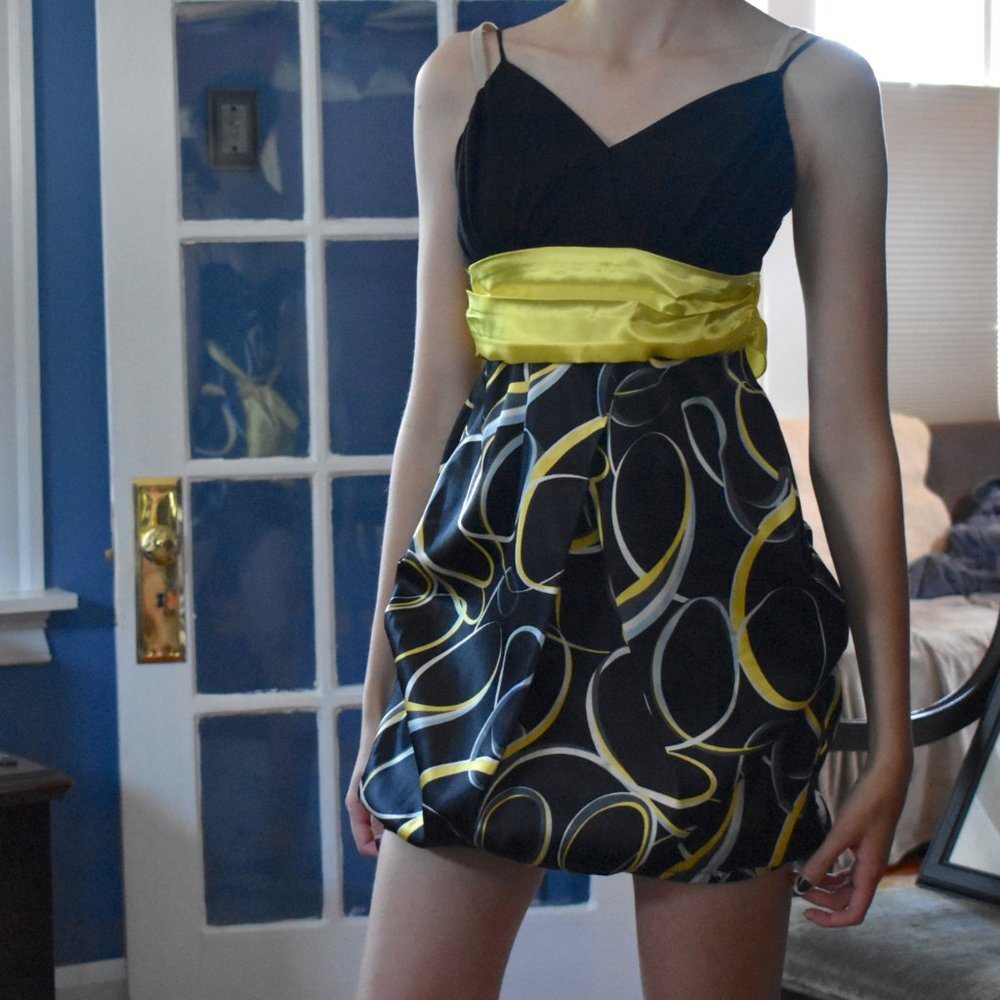Black and Yellow Youth Formal Dress